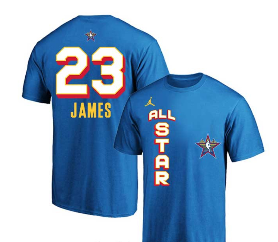 Men 2025 NBA all Star 23 James blue T Shirt